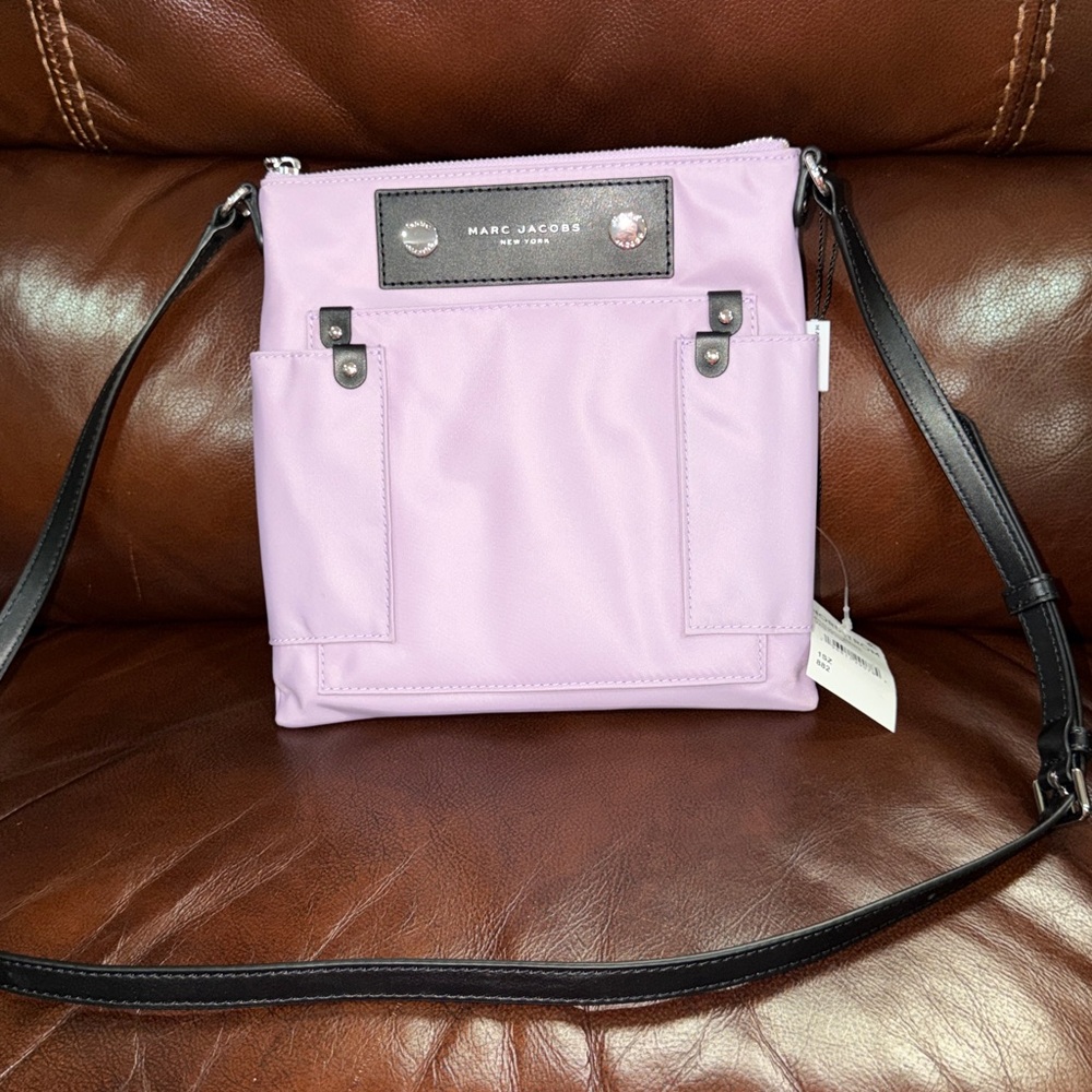 🔥🔥🔥NEW Marc Jacobs Preppy Purple Nylon Swing Pack Crossbody Bag - Picture 9 of 9